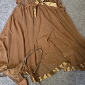 Brown Sheer Nightgown with Satin Accents